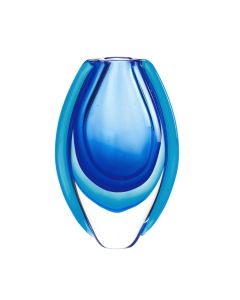 AZURE BLUE ART GLASS VASE