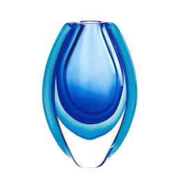 AZURE BLUE ART GLASS VASE